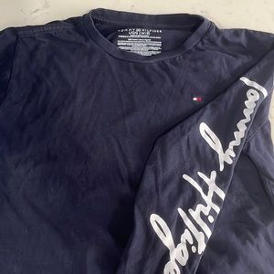 Tommy Hilfiger Shirt.Boys size 16/18 long sleeve navy blue shirt.